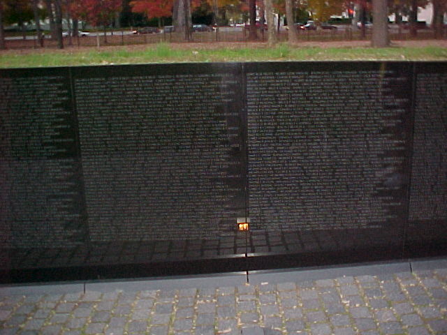 A photo of a section of the Vietnam Wall